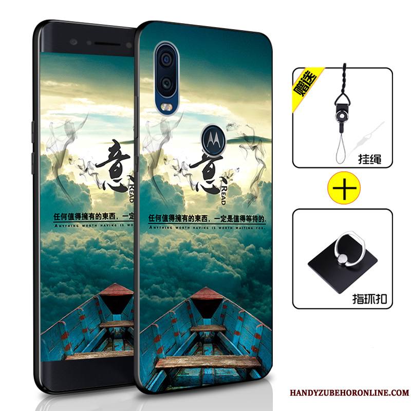 Motorola One Vision Fluide Doux Silicone Coque De Téléphone Incassable Bleu Marin Protection Étui