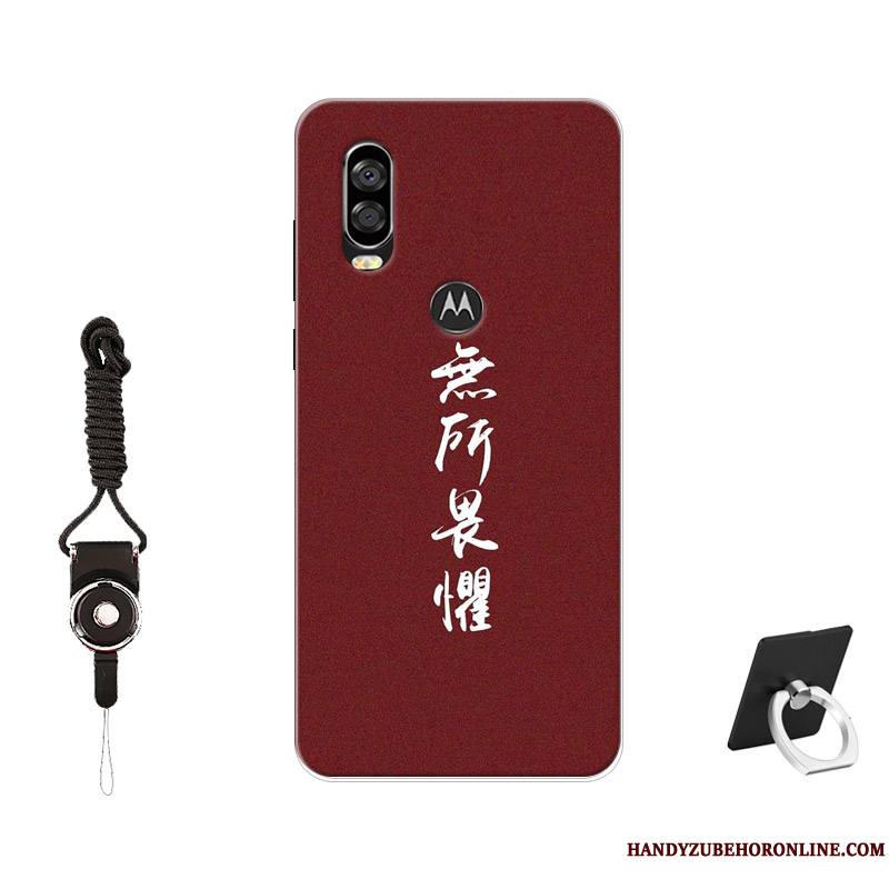 Motorola One Vision Modèle Coque Étui Fluide Doux Antidérapant Bleu Protection