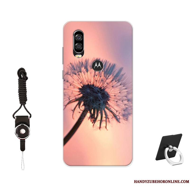 Motorola One Vision Modèle Coque Étui Fluide Doux Antidérapant Bleu Protection