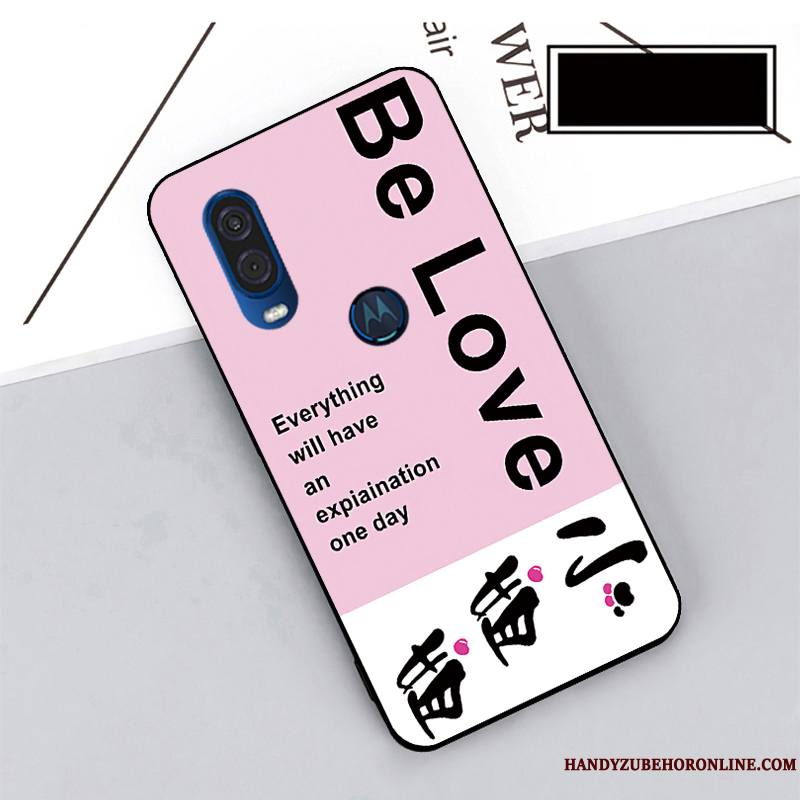 Motorola One Vision Noir Coque De Téléphone Fluide Doux Étui Protection