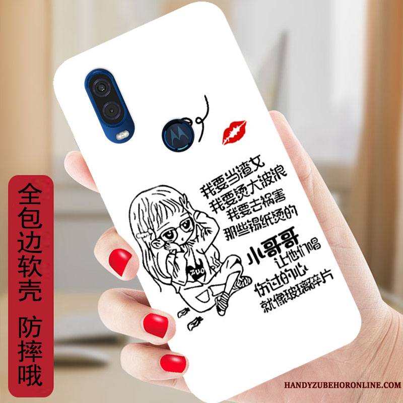 Motorola One Vision Étui Coque De Téléphone Fluide Doux Rouge Protection