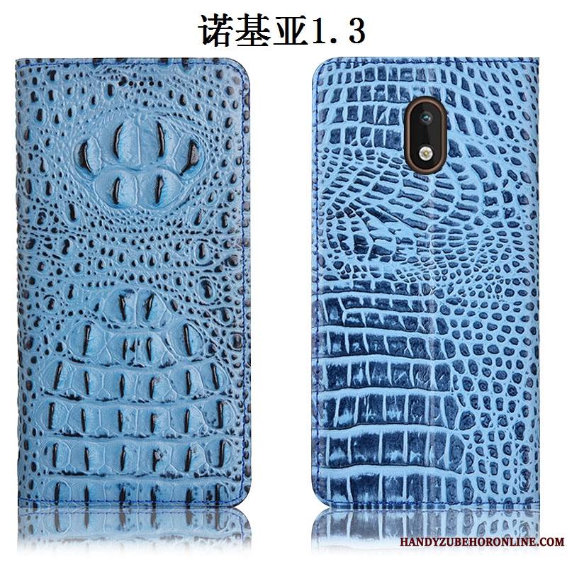 Nokia 1.3 Coque Étui Housse Protection Cuir Véritable Tout Compris Noir Incassable