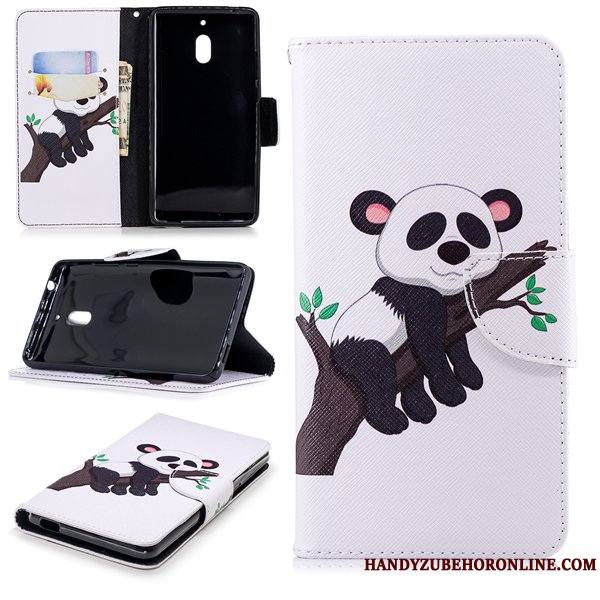 Nokia 2.1 Coque De Téléphone Blanc Portefeuille Étui En Cuir Protection Peinture