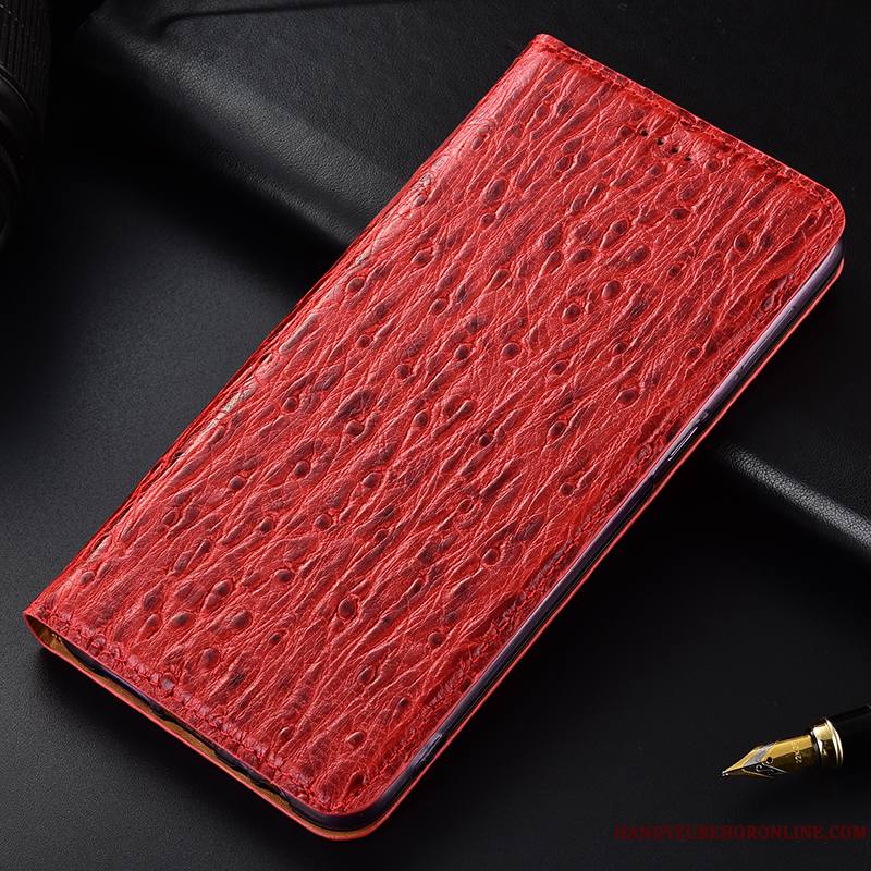 Nokia 2.1 Housse Protection Étui Coque De Téléphone Incassable Rouge Cuir Véritable