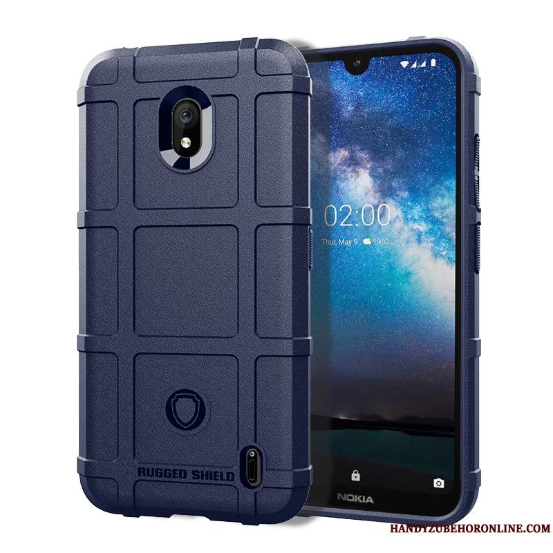 Nokia 2.2 Simple Noir Fluide Doux Silicone Étui Pu Coque De Téléphone