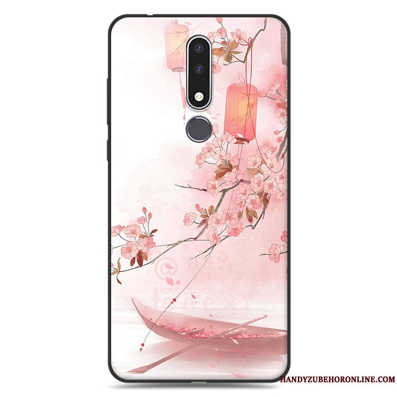 Nokia 3.1 Plus Coque Fluide Doux Incassable Simple Bleu Art Étui