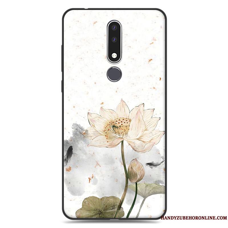 Nokia 3.1 Plus Coque Fluide Doux Incassable Simple Bleu Art Étui