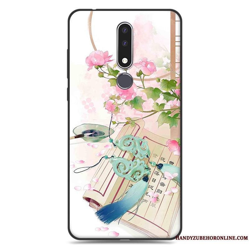 Nokia 3.1 Plus Coque Fluide Doux Incassable Simple Bleu Art Étui