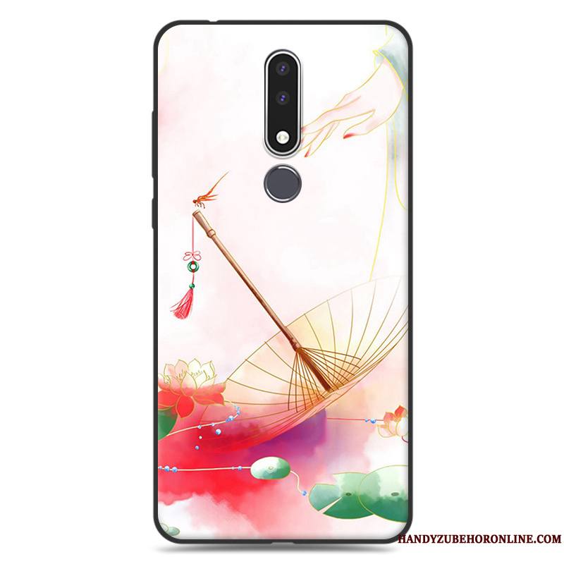 Nokia 3.1 Plus Coque Fluide Doux Incassable Simple Bleu Art Étui