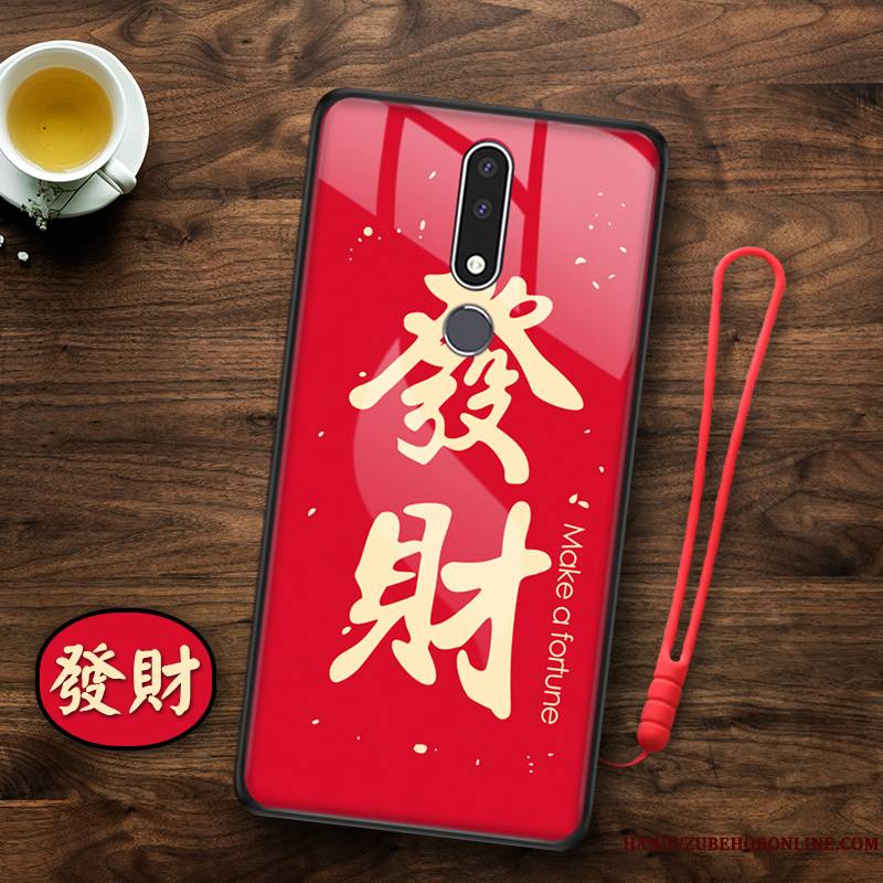 Nokia 3.1 Plus Coque Incassable Téléphone Portable Rat Protection Étui Rouge Richesse