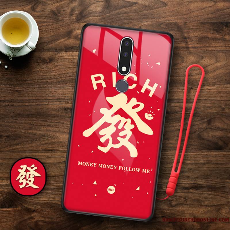 Nokia 3.1 Plus Coque Incassable Téléphone Portable Rat Protection Étui Rouge Richesse