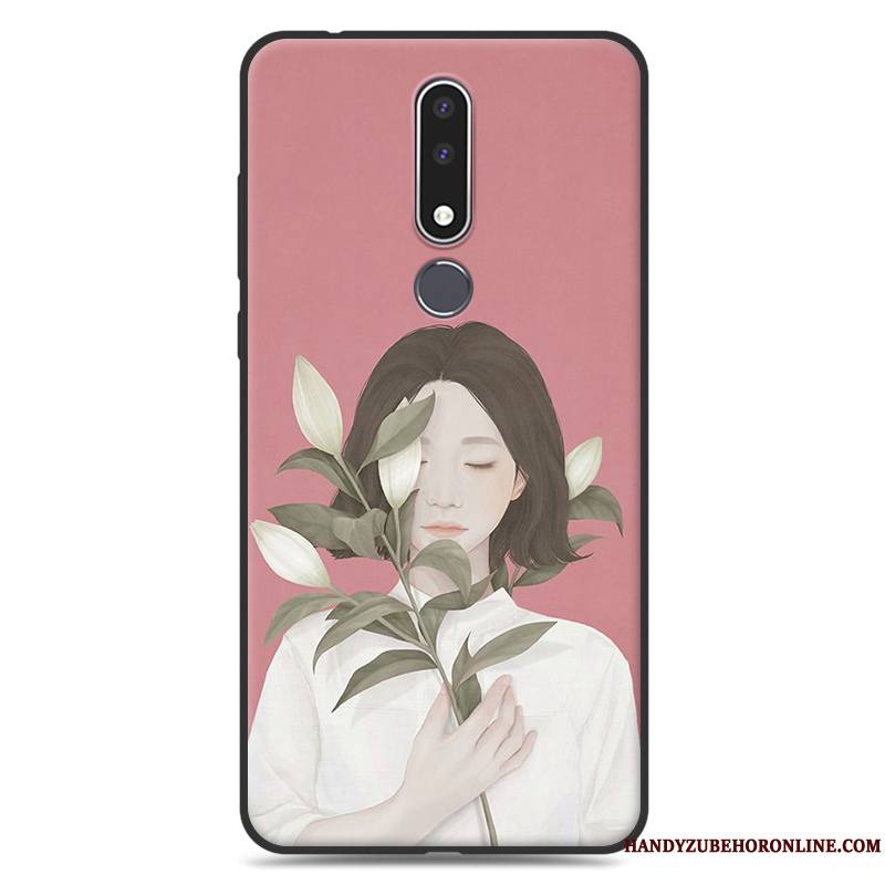 Nokia 3.1 Plus Coque Silicone Étui Protection Vert Fluide Doux Tendance Art