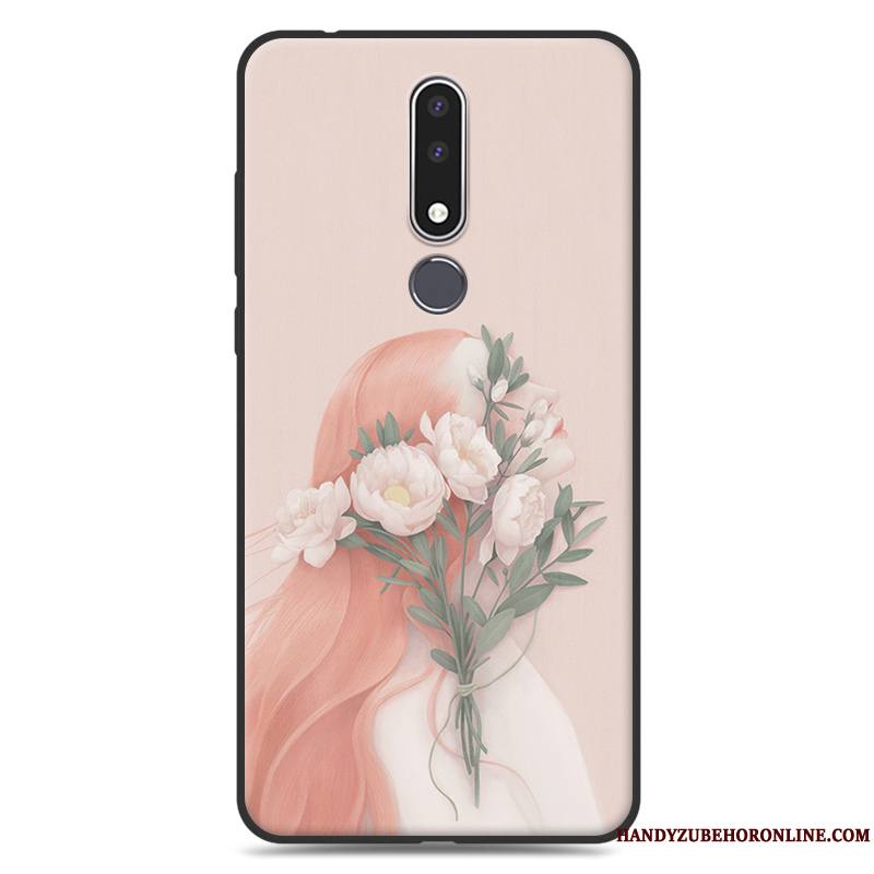 Nokia 3.1 Plus Coque Silicone Étui Protection Vert Fluide Doux Tendance Art