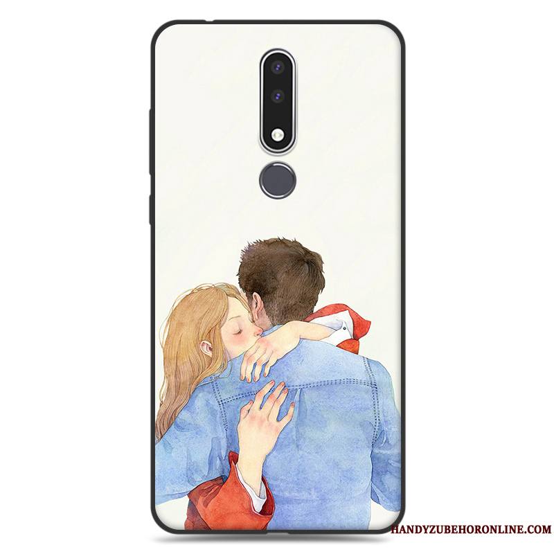 Nokia 3.1 Plus Coque Silicone Étui Protection Vert Fluide Doux Tendance Art