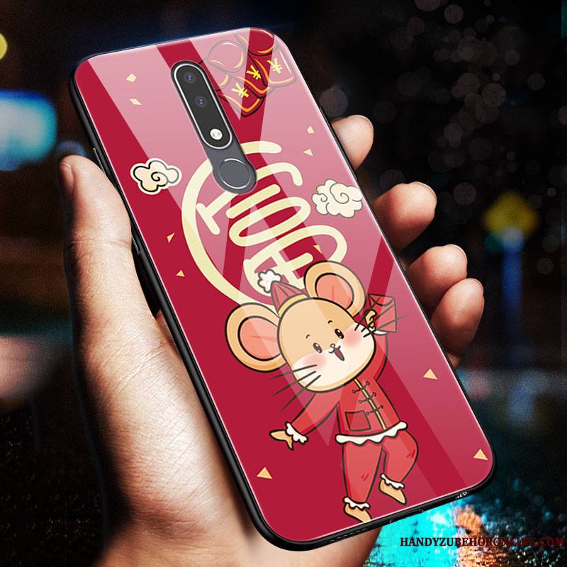 Nokia 3.1 Plus Dessin Animé Tout Compris Protection Créatif Silicone Coque De Téléphone Net Rouge