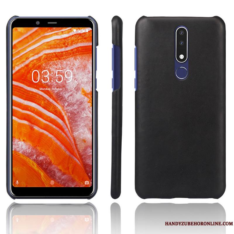 Nokia 3.1 Plus Modèle Fleurie Étui Couleur Unie Protection Coque De Téléphone Cuir