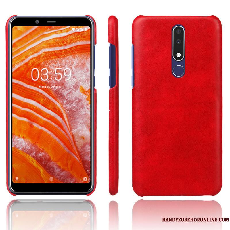 Nokia 3.1 Plus Modèle Fleurie Étui Couleur Unie Protection Coque De Téléphone Cuir