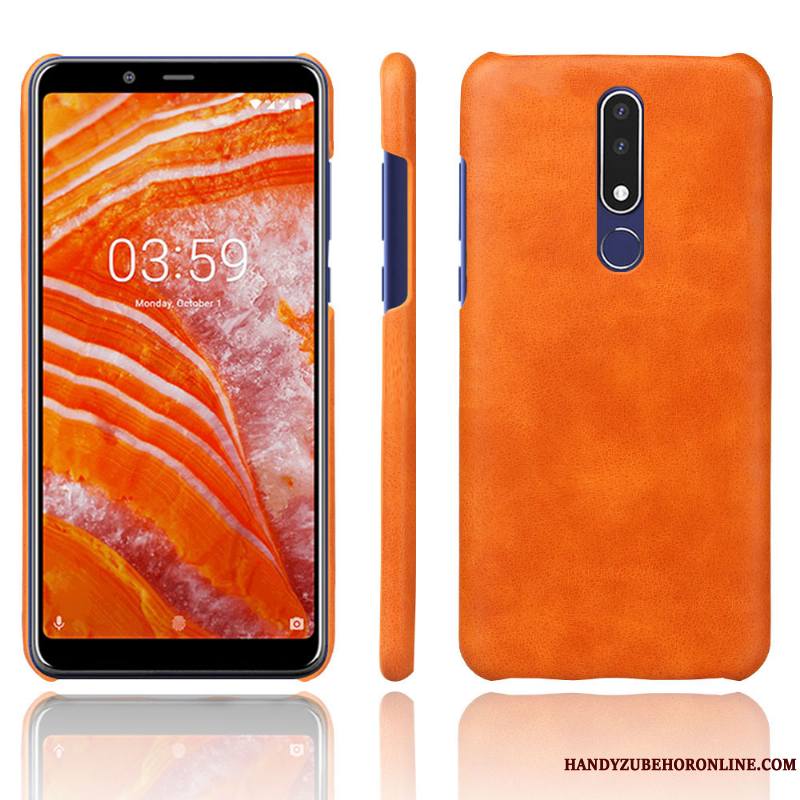 Nokia 3.1 Plus Modèle Fleurie Étui Couleur Unie Protection Coque De Téléphone Cuir