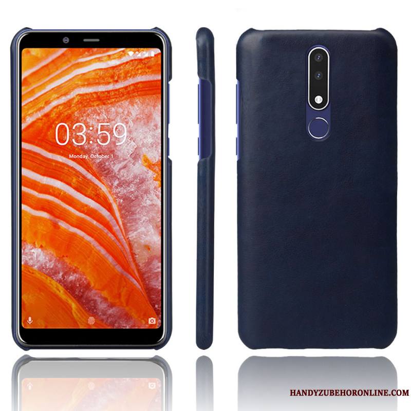 Nokia 3.1 Plus Modèle Fleurie Étui Couleur Unie Protection Coque De Téléphone Cuir