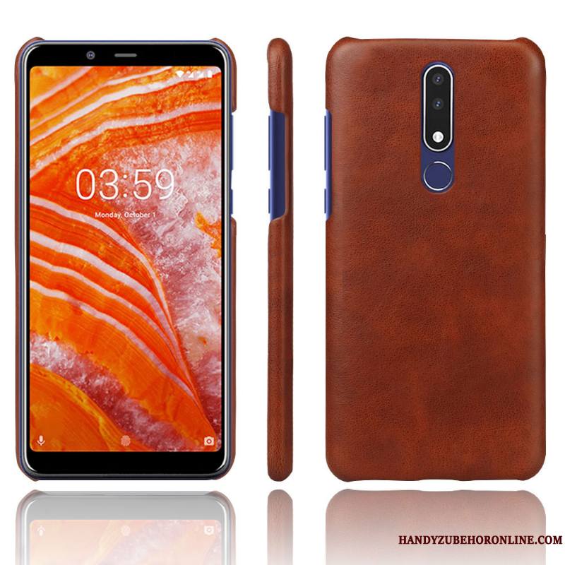 Nokia 3.1 Plus Modèle Fleurie Étui Couleur Unie Protection Coque De Téléphone Cuir