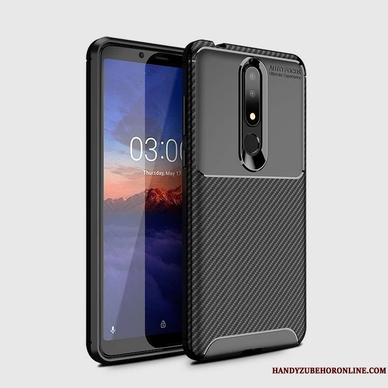 Nokia 3.1 Plus Protection Marron Coque Silicone Étui Fibre Incassable