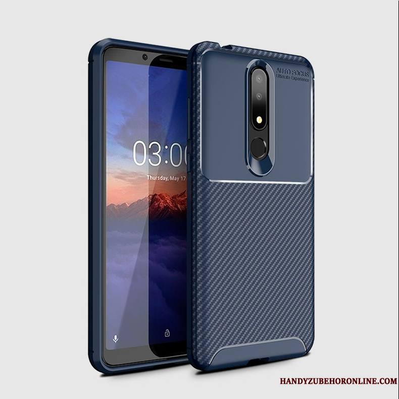 Nokia 3.1 Plus Protection Marron Coque Silicone Étui Fibre Incassable