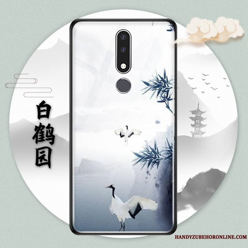 Nokia 3.1 Plus Style Chinois Coque Verre Protection Étui De Téléphone Vent