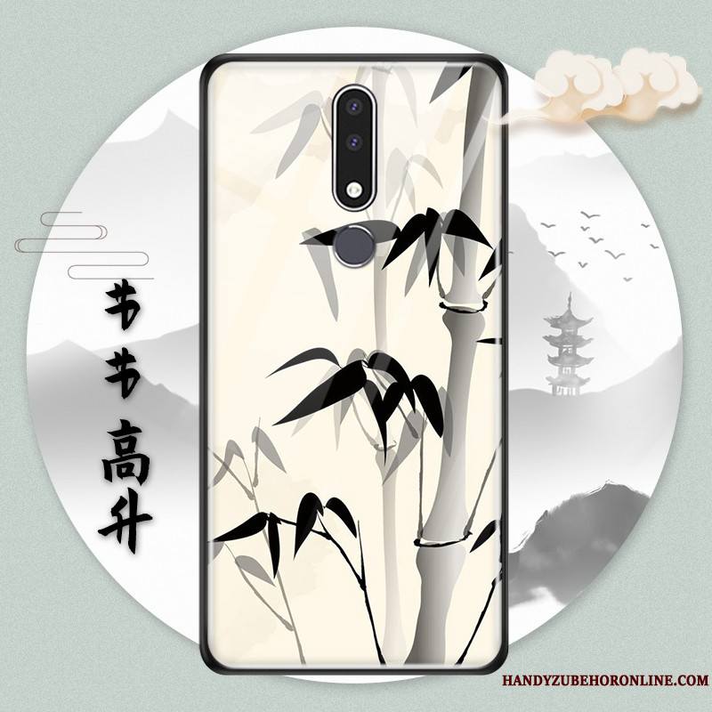 Nokia 3.1 Plus Style Chinois Coque Verre Protection Étui De Téléphone Vent