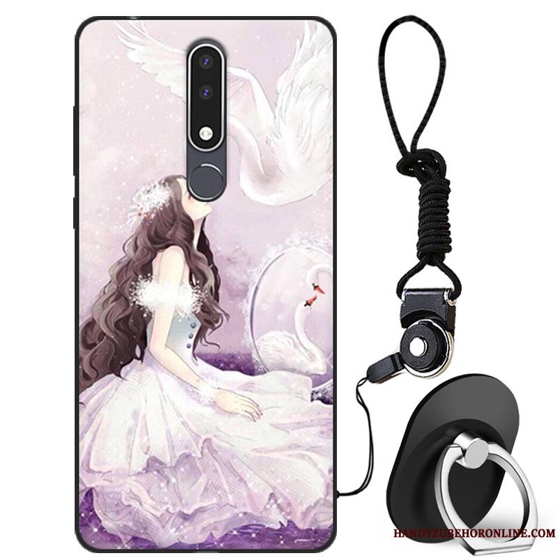 Nokia 3.1 Plus Tout Compris Dessin Animé Blanc Silicone Charmant Fluide Doux Coque