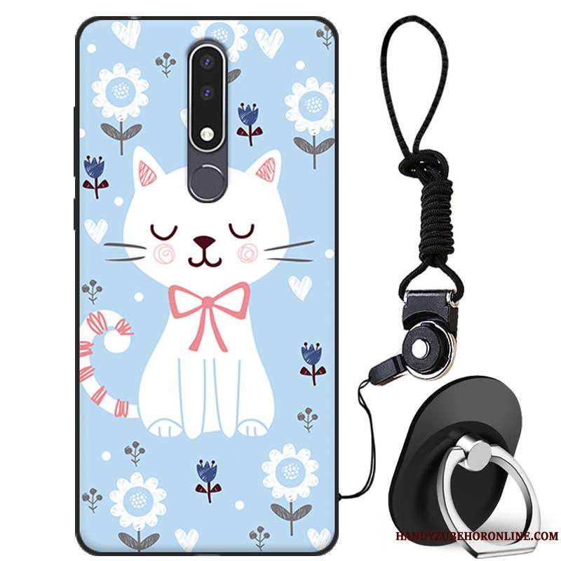 Nokia 3.1 Plus Tout Compris Dessin Animé Blanc Silicone Charmant Fluide Doux Coque