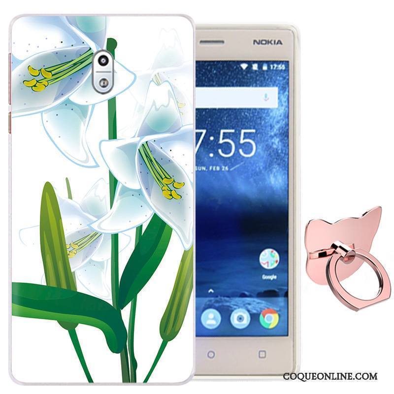 Nokia 3 Coque De Téléphone Téléphone Portable Rose Une Agrafe Étui Anneau Fluide Doux