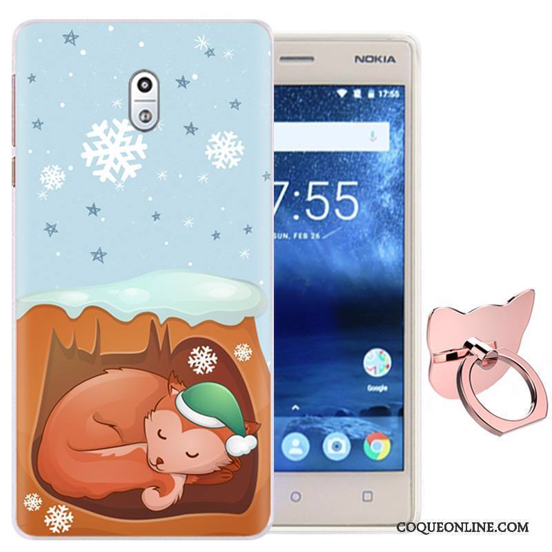 Nokia 3 Coque De Téléphone Téléphone Portable Rose Une Agrafe Étui Anneau Fluide Doux