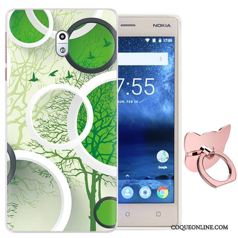 Nokia 3 Coque De Téléphone Téléphone Portable Rose Une Agrafe Étui Anneau Fluide Doux