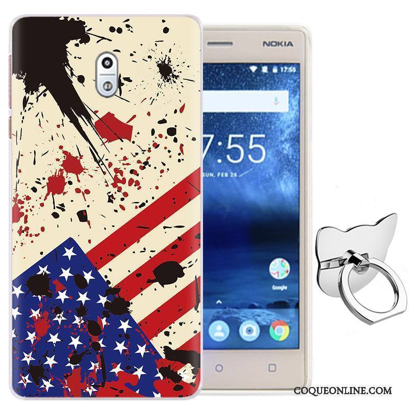 Nokia 3 Coque De Téléphone Téléphone Portable Rose Une Agrafe Étui Anneau Fluide Doux