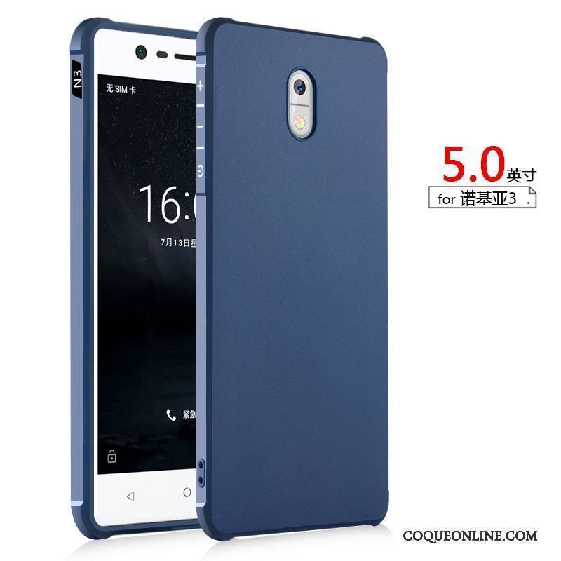 Nokia 3 Coque Incassable Tout Compris Étui Bleu Silicone Protection