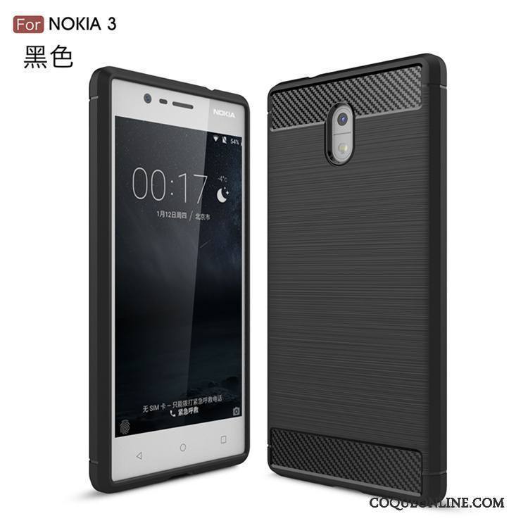 Nokia 3 Fibre Protection Étui Coque De Téléphone Soie Bleu Fluide Doux