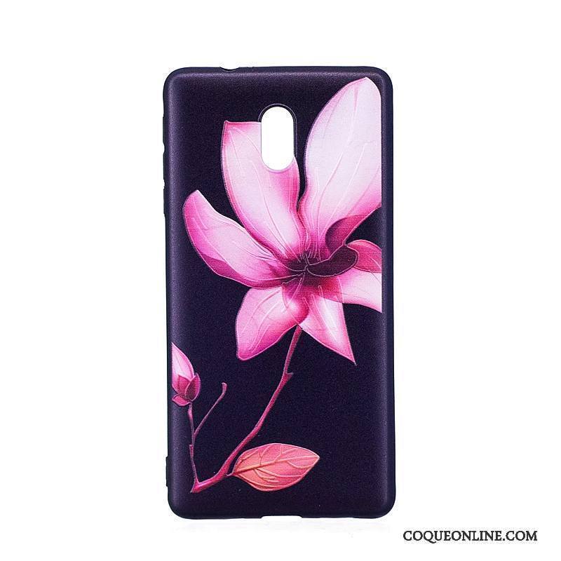 Nokia 3 Gaufrage Étui Peinture Tendance Violet Coque De Téléphone Rouge