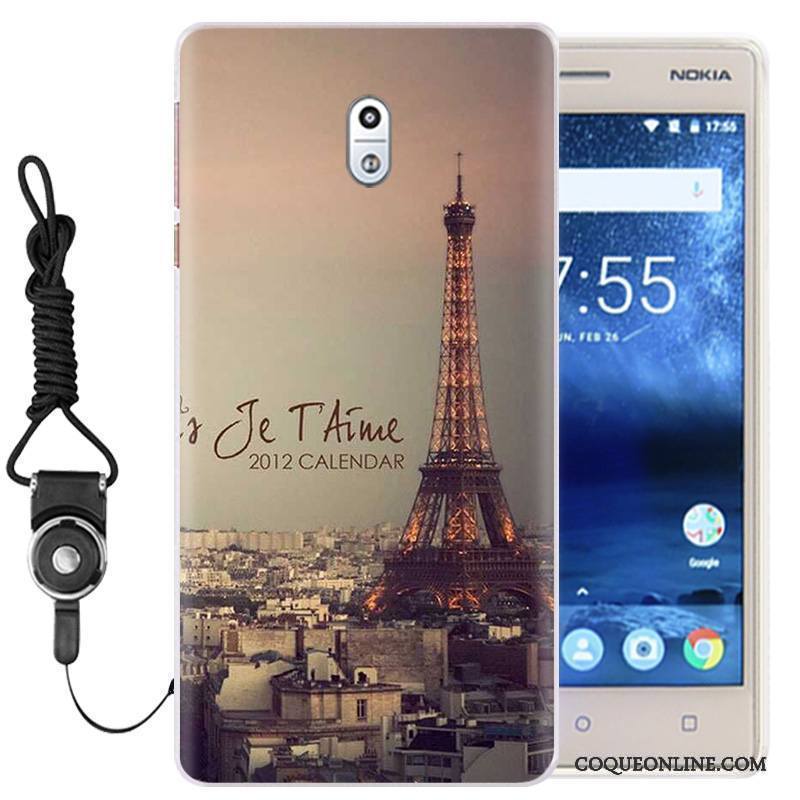 Nokia 3 Ornements Suspendus Fluide Doux Téléphone Portable Coque De Téléphone Silicone Protection Dessin Animé