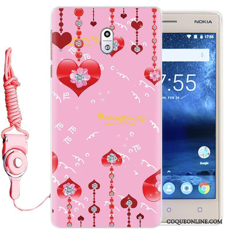 Nokia 3 Ornements Suspendus Fluide Doux Téléphone Portable Coque De Téléphone Silicone Protection Dessin Animé