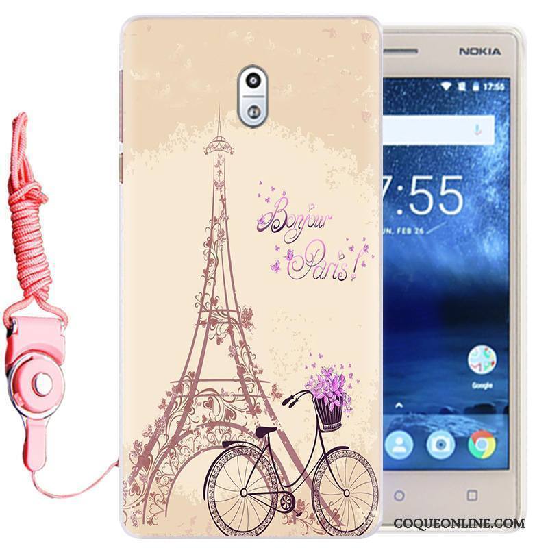 Nokia 3 Ornements Suspendus Fluide Doux Téléphone Portable Coque De Téléphone Silicone Protection Dessin Animé