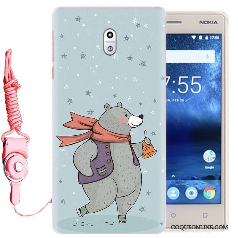 Nokia 3 Ornements Suspendus Fluide Doux Téléphone Portable Coque De Téléphone Silicone Protection Dessin Animé