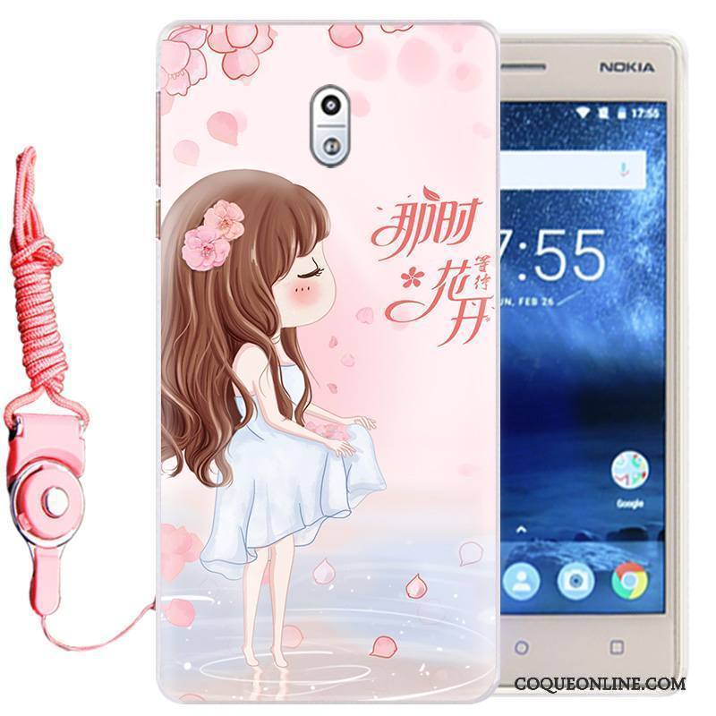 Nokia 3 Ornements Suspendus Fluide Doux Téléphone Portable Coque De Téléphone Silicone Protection Dessin Animé