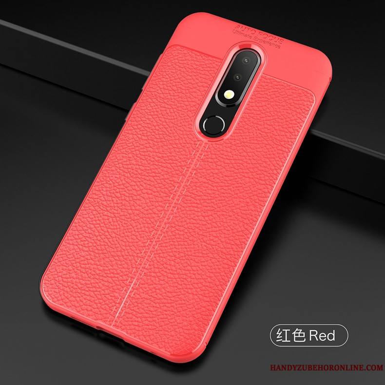 Nokia 5.1 Plus Coque De Téléphone Litchi Tendance Incassable Antidérapant Fluide Doux Silicone