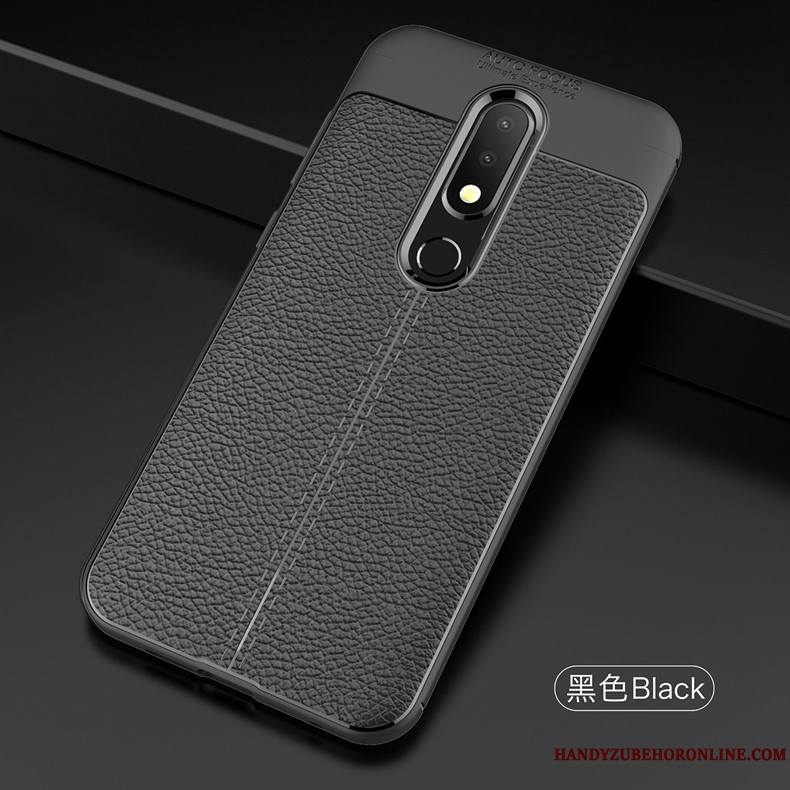 Nokia 5.1 Plus Coque De Téléphone Litchi Tendance Incassable Antidérapant Fluide Doux Silicone