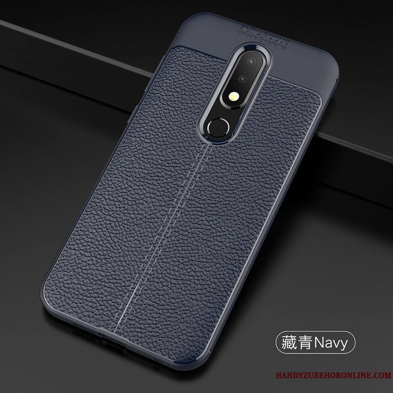 Nokia 5.1 Plus Coque De Téléphone Litchi Tendance Incassable Antidérapant Fluide Doux Silicone