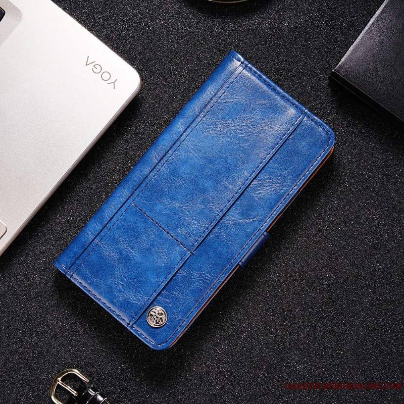 Nokia 5.1 Plus Coque Protection Téléphone Portable Étui En Cuir Bleu Portefeuille