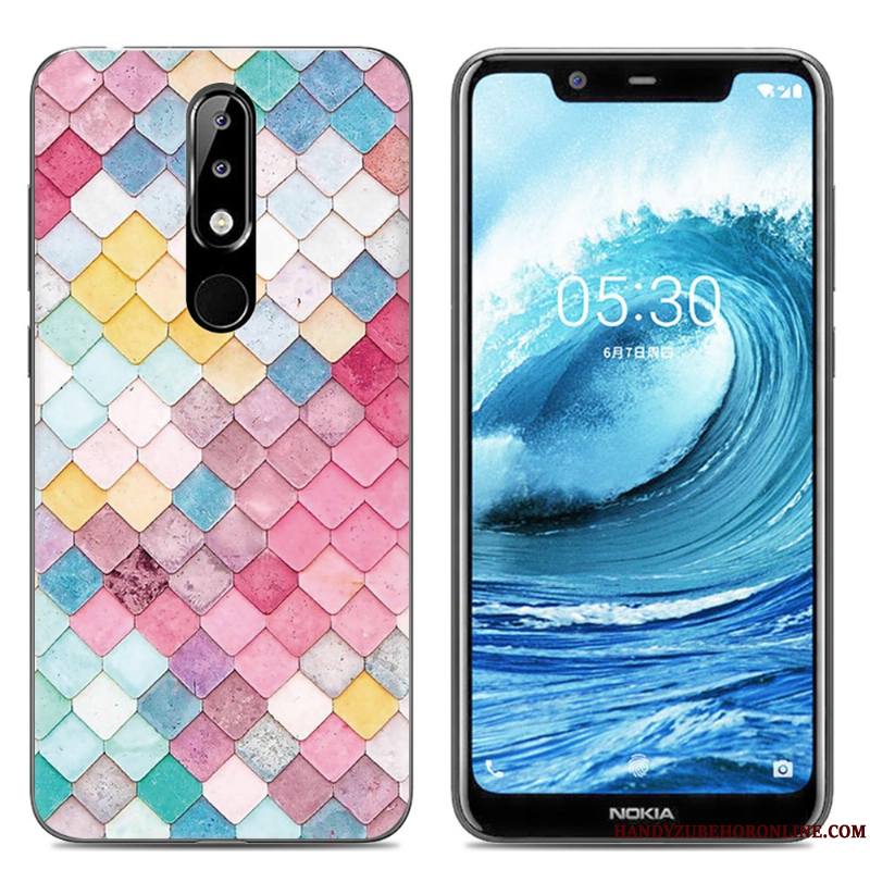 Nokia 5.1 Plus Téléphone Portable Étui Silicone Transparent Coque De Téléphone Créatif Fluide Doux