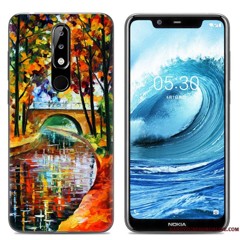 Nokia 5.1 Plus Téléphone Portable Étui Silicone Transparent Coque De Téléphone Créatif Fluide Doux