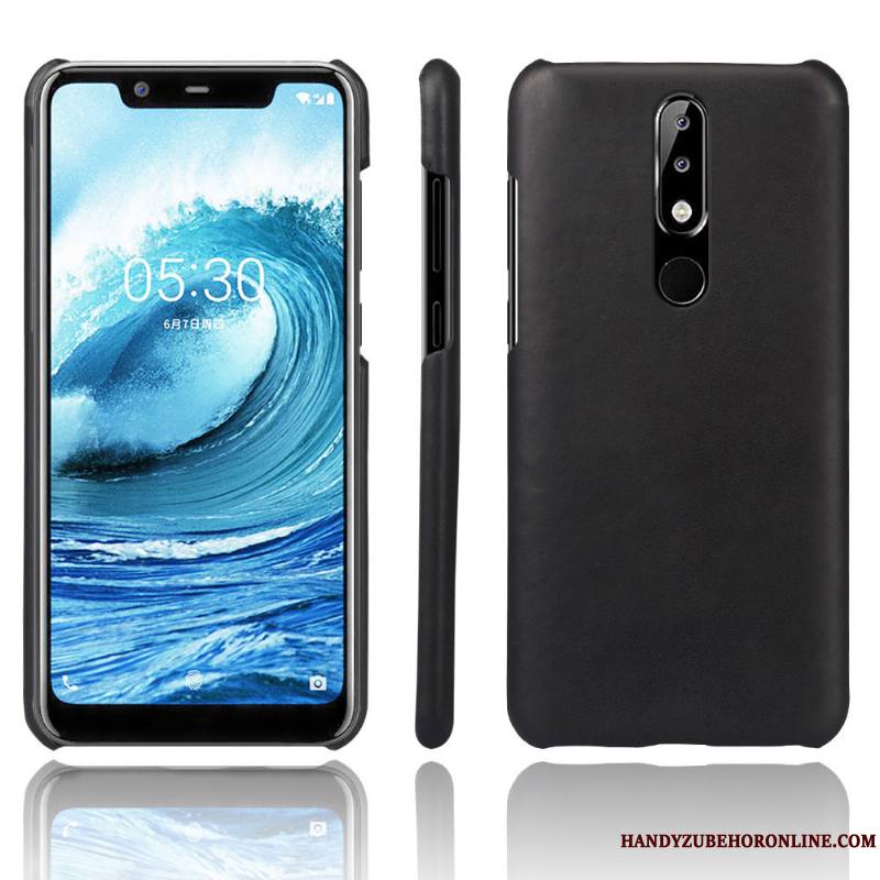 Nokia 5.1 Plus Étui En Cuir Coque Tendance De Téléphone Foncé Qualité Protection