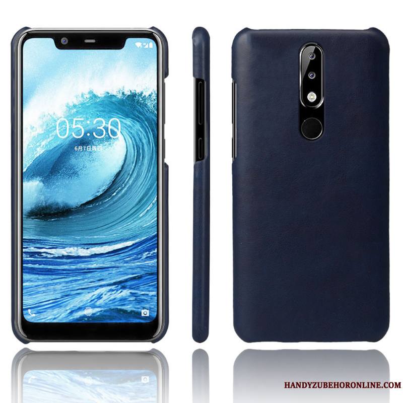 Nokia 5.1 Plus Étui En Cuir Coque Tendance De Téléphone Foncé Qualité Protection